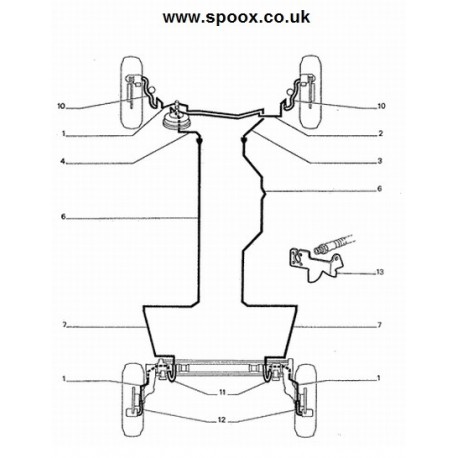 Genuine OE Peugeot 205 1.9 GTI original front brake line