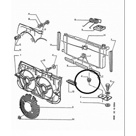 Genuine OE Peugeot 205 GTI radiator lower mount rubber (1)