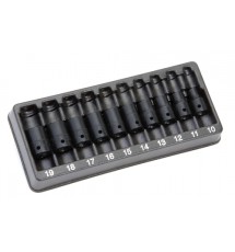 10 pc 1/2" Drive 6-Point Metric Flank Drive® Shallow Impact Socket Set (10–19 mm)