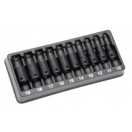 10 pc 1/2" Drive 6-Point Metric Flank Drive® Shallow Impact Socket Set (10–19 mm)