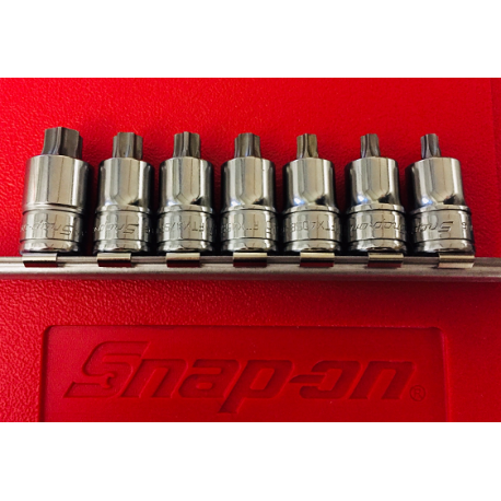 Snap On 7 pc 3/8" Drive TORX® Bit Stubby Socket Driver Set - 207EFTXYSE