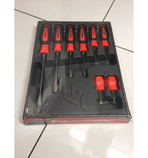 Snap On 8 pc Instinct® Hard Grip Combination Orange Screwdriver Set