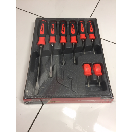 Snap On 8 pc Instinct® Hard Grip Combination Orange Screwdriver Set