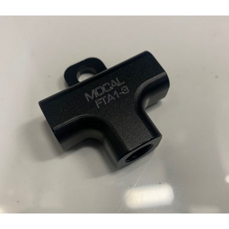 Mocal Billet Alloy Female T Piece - 3/8UNF (long thread)