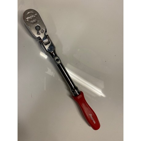 Snap On 3/8" Drive Dual 80® Technology Hard Grip Standard Handle Locking Flex-Head Ratchet (Red)