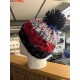S.R.D Chunky Beanie Pom Pom Hat 2021 with Black Logo - Multi coloured