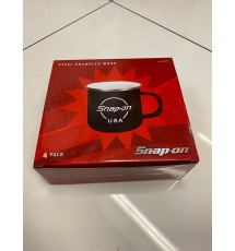 Brand New Snap On 4 Piece Steel Enamel Mug Set - SSX22P2UK