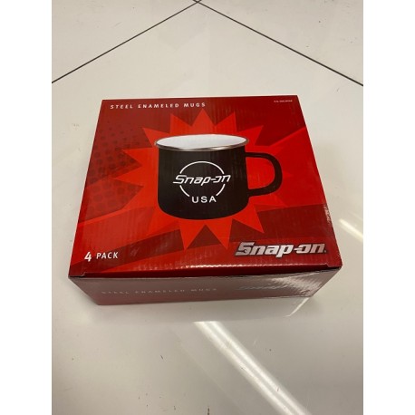 Brand New Snap On 4 Piece Steel Enamel Mug Set - SSX22P2UK