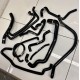 Peugeot 405 1.9 Mi16 XU9J4 Silicone Coolant Hose Kit (BLACK) - 11 Hoses