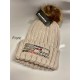 S.R.D Chunky Beige Beanie Pom Pom Hat 2022
