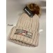 S.R.D Chunky Beige Beanie Pom Pom Hat 2022