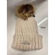 S.R.D Chunky Beige Beanie Pom Pom Hat 2022