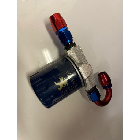Mocal Remote Oil Filter Head with Genuine OE Peugeot oil filter & -10 JIC fittings