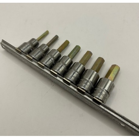 Snap On 1/4" 7 Piece Drive Metric Ball Hex Bit Socket Set