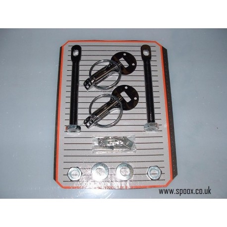 Competition Alloy Bonnet Pin Kit - Black