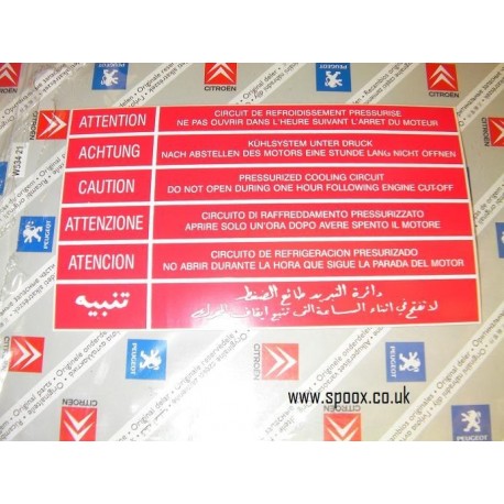 Genuine O/E Peugeot 205 Offside Headlamp Panel Sticker