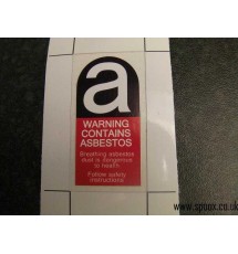 Peugeot 205 & 309 Caution Asbestos Slam Panel Sticker
