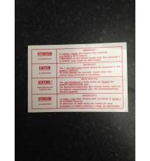 Peugeot 205 & 309 Attention (white) Graphic / Sticker