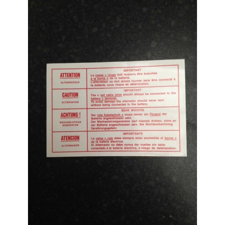 Peugeot 205 & 309 Attention (white) Graphic / Sticker