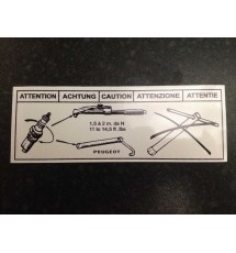 Peugeot 205 & 309 Attention (white/black) Graphic / Sticker