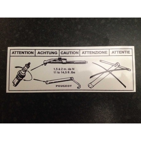 Peugeot 205 & 309 Attention (white/black) Graphic / Sticker