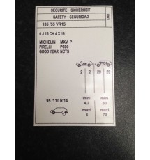 Peugeot 205 1.9 GTI Drivers Door Tyre Graphic / Sticker