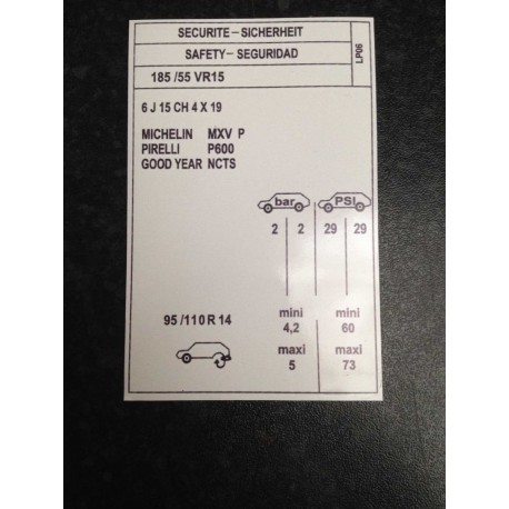 Peugeot 205 & 309 Michelin Tyre Graphic / Sticker