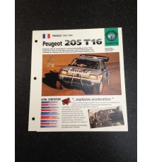 Peugeot 205 T16 Street Racers Collectors Card 25